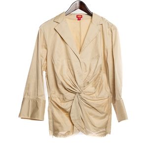Eye Brand Beige Button Down with Waist -Defining Detail